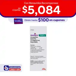 Farmacias Benavides 7.5 mg Tirzepatida/0.6 ml Solución oferta