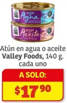 Soriana Híper Valley foods atún en agua o aceite oferta