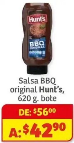 Soriana Híper Hunt's salsa bbq original oferta
