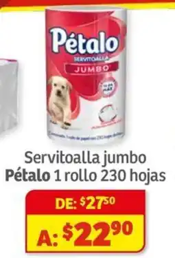 Soriana Híper Pétalo servitoalla jumbo oferta