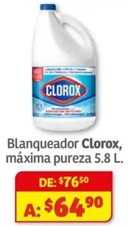 Soriana Híper Clorox blanqueador máxima pureza oferta
