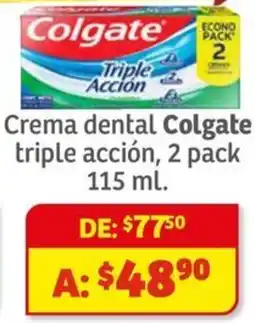 Soriana Híper Colgate crema dental triple acción oferta