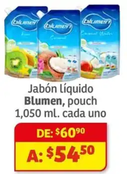 Soriana Híper Blumen jabón líquido pouch oferta