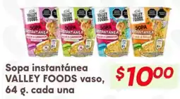 Soriana Híper Valley foods vaso sopa instantánea oferta