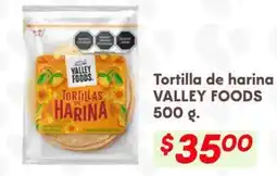 Soriana Híper Valley foods tortilla de harina oferta