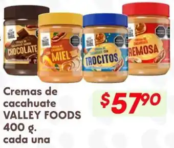 Soriana Híper Valley foods cremas de cacahuate oferta