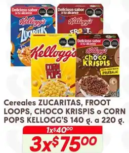 Soriana Híper Zucaritas cereales froot loops, choco krispis oferta