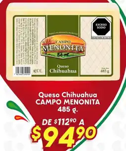 Soriana Híper Campo menonita queso chihuahua oferta