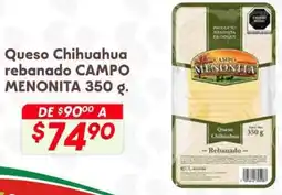 Soriana Híper Campo menonita queso chihuahua rebanado oferta