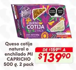 Soriana Híper Mi capricho queso cotija natural o enchilado oferta