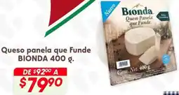 Soriana Híper Bionda queso panela que funde oferta
