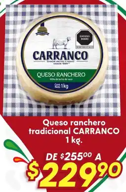 Soriana Híper Carranco queso ranchero tradicional oferta