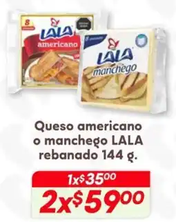 Soriana Híper Lala queso americano o manchego rebanado oferta