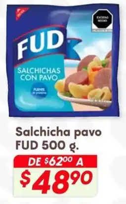 Soriana Híper Fud salchicha pavo oferta