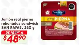 Soriana Híper San rafael jamón real pierna rebanadas sandwich oferta