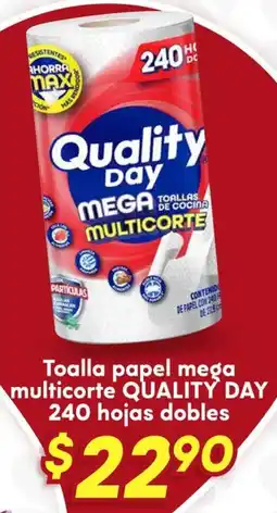 Soriana Híper Quality day toalla papel mega multicorte oferta