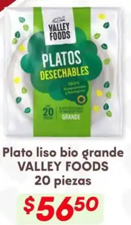 Soriana Híper Valley foods plato liso bio grande oferta