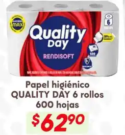 Soriana Híper Quality day papel higiénico oferta