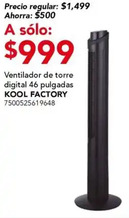 City Club Kool factory ventilador de torre digital oferta