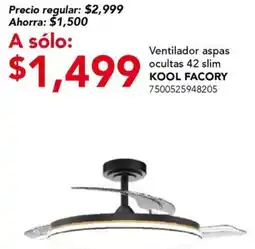 City Club Kool facory ventilador aspas ocultas 42 slim oferta