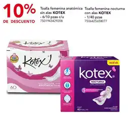 City Club Kotex toalla femenina anatómica sin alas oferta