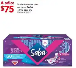 City Club Saba toalla femenina ultra nocturna oferta