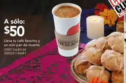 City Club Lleva tu café favorito y un mini pan de muerto oferta