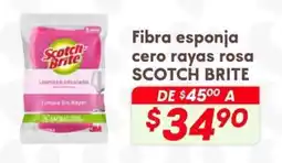Soriana Híper Scotch Brite fibra esponja cero rayas rosa oferta