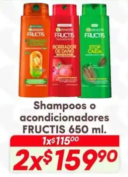 Soriana Híper Fructis shampoo o acondicionador oferta
