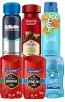 Soriana Híper Desodorantes en aerosol o barra regulares OLD SPICE, GILLETTE Y Secret oferta
