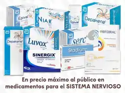 Soriana Híper En precio máximo al público en medicamentos para el sistema nervioso oferta