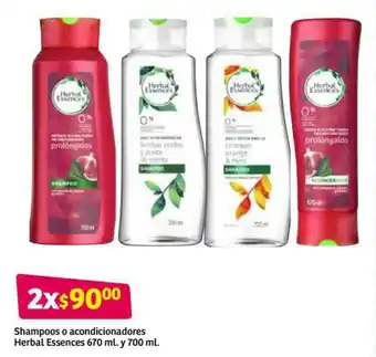 Soriana Híper Shampoo o Acondicionadores Herbal Essences 2x670ml y 700ml oferta