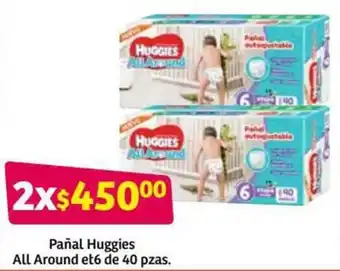 Soriana Híper Pañal Huggies All Around et6 de 2x40 pzas oferta
