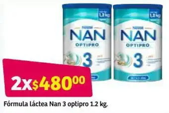 Soriana Híper Fórmula Láctea NAN 3 Optipro 2x1.2kg oferta