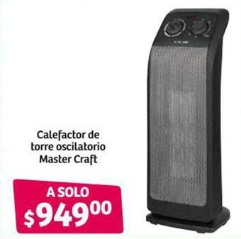 Soriana Híper Calefactor de Torre Oscilatorio Master Craft oferta