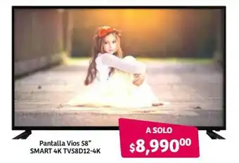 Soriana Híper Pantalla Vios 58" Smart 4K TV58D12-4K oferta