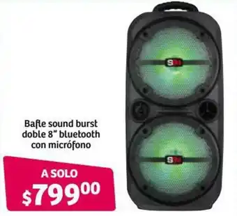 Soriana Híper Bafle Sound Burst Doble 8" Bluetooth con Micrófono oferta
