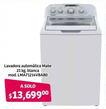 Soriana Híper Lavadora Automática Mabe 21kg oferta
