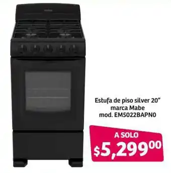 Soriana Híper Estufa de Piso Silver 20" Marca Mabe oferta
