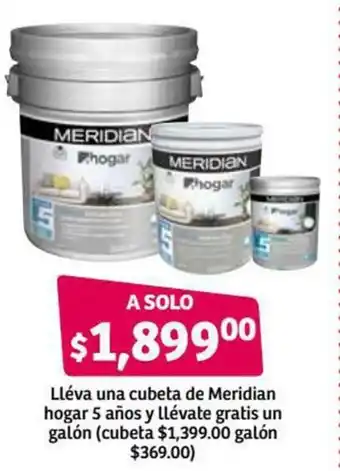 Soriana Híper Lléva Una Cubeta de Meridian Hogar 5 Años y Llévate Gratis un Galón oferta