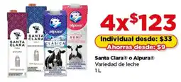 Bodega Aurrerá Santa clara o alpura variedad de leche oferta
