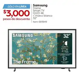 Costco Samsung frame smart tv qled 4k +marco blanco 32" oferta