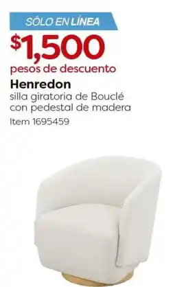 Costco Henredon silla giratoria de bouclé con pedestal de madera oferta