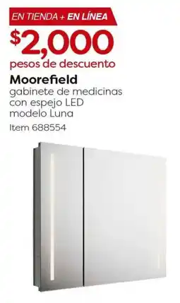 Costco Moorefield gabinete de medicinas con espejo led modelo luna oferta