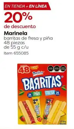 Costco Marinela barritas de fresa y piña oferta