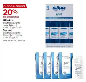 Costco Gillette antitranspirante en gel 6 en 1 oferta