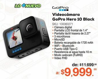 RadioShack Videocámara gopro hero 10 black / negro oferta