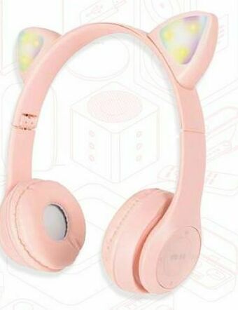 Audífonos bluetooth misik orejas de gato / on ear / rosa