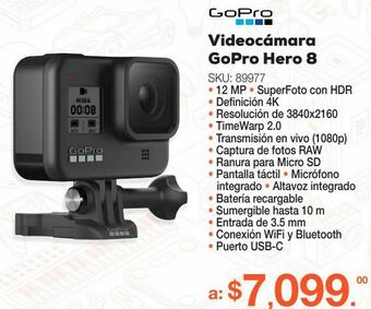 Videocámara gopro hero 8 / negro