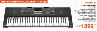 RadioShack Teclado musical radioshack jk-63m / 61 teclas / negro oferta